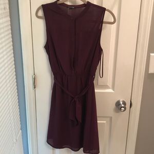 Maroon dress.